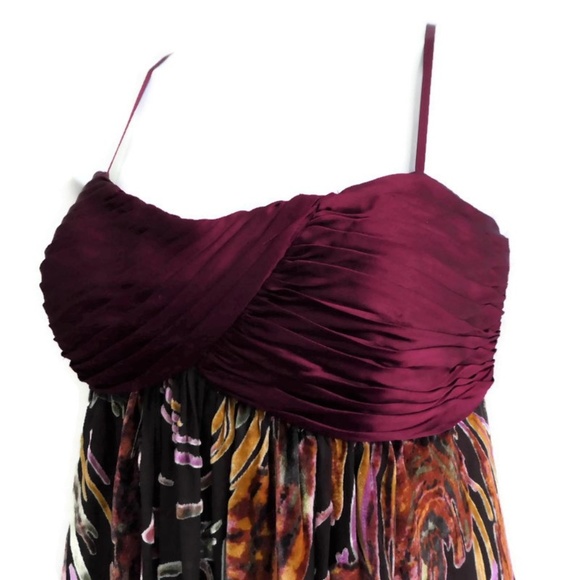 SiLK Modcloth Decode 1.8 Dress Velvet Swirled Ruched Bustier Maroon 6 - Picture 4 of 8